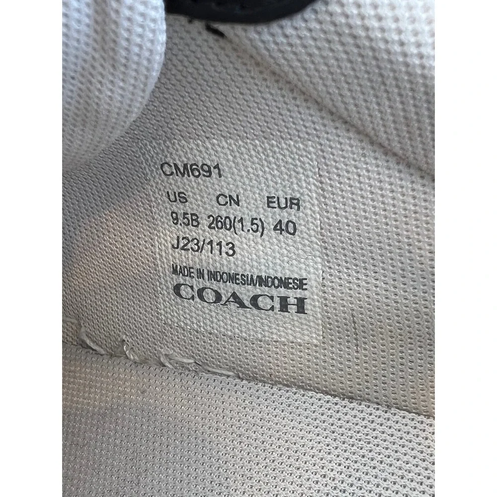 COACH Clip Court Low top Sneakers Black Monogram C8965 Sz 9.5B LNWOT